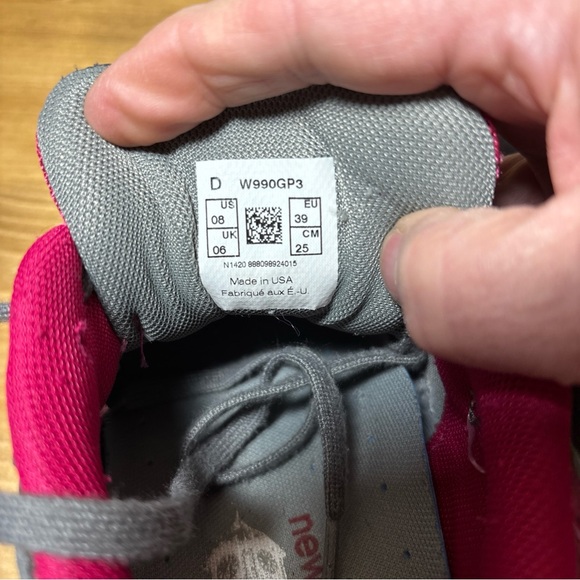 New Balance 990 USA Encap suede Sz 8  gray pink sneakers shoes W990GP3 Women - Picture 7 of 8